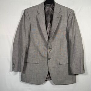 Bert Pulitzer Mens Grey Wool Blend Two Button Blazer Sport Coat 40R 5100132